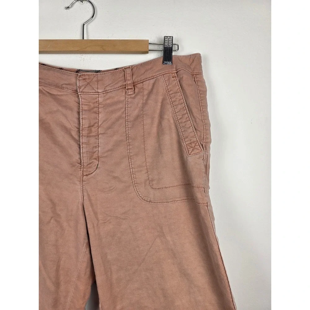 Hei Hei Dusty Pink Cargo Cropped‎ Pants Distressed Frayed Hem Size 32